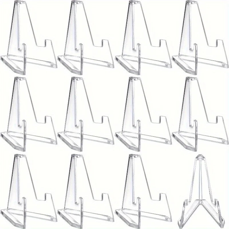 Mini Clear Acrylic Easel Stands for Cards, Coins & Collectibles Acrylic Display Stand Babs 12pcs