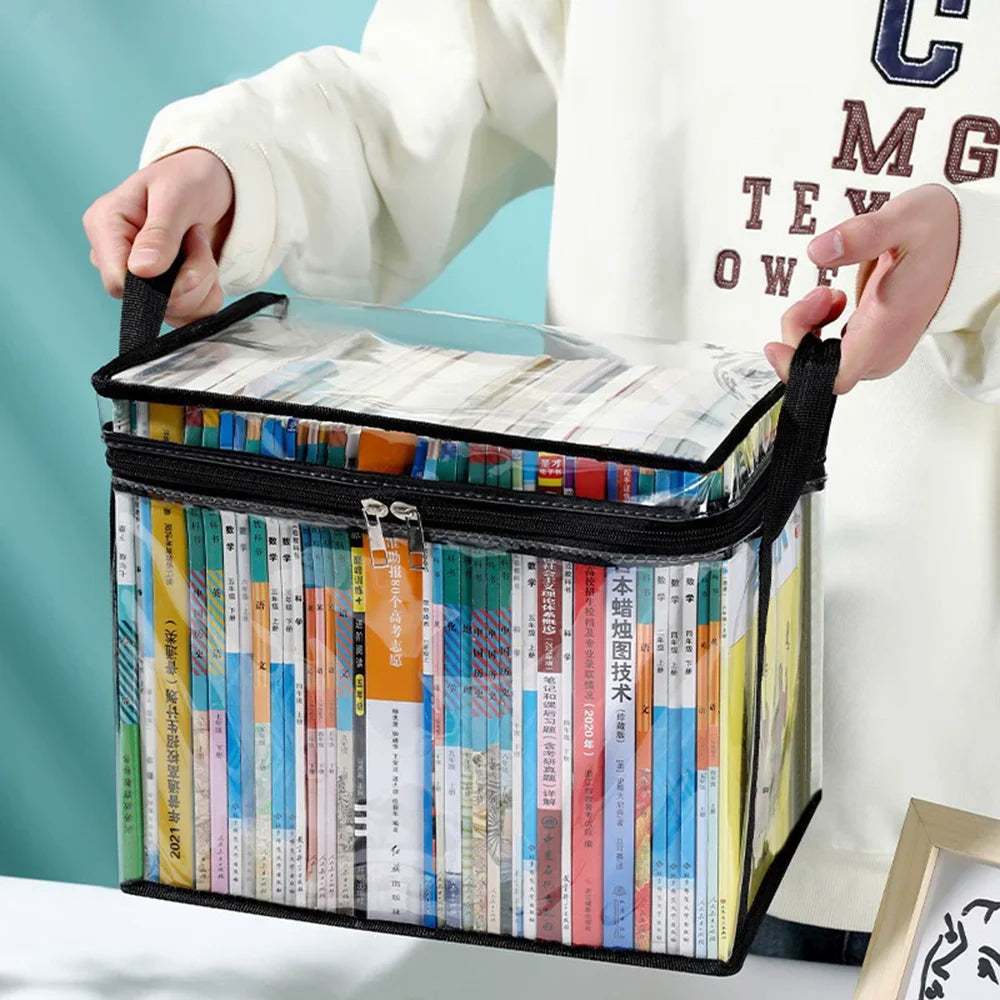 Foldable Transparent Book Storage Bag – Large Capacity Organizer Book Storage Organizer Babs