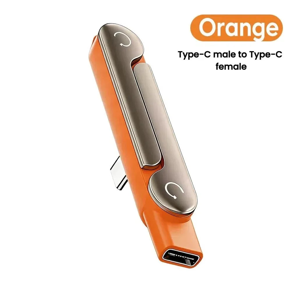 KEBIDUMEI 240W USB-C Fast Charging Foldable Desktop Bracket USB-C Charging Adapter Babs Orange