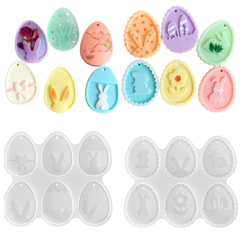 Easter Silicone Molds – Rabbit & Egg Resin Clay Plaster Mould Silicone Craft Mold Babs