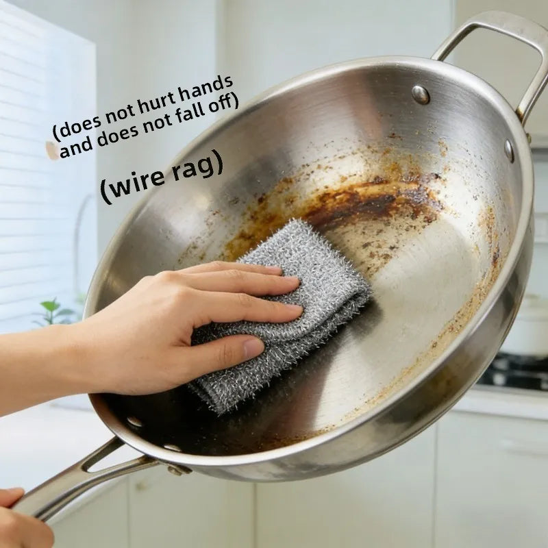50PCS Silver Wire Cleaning Cloths – Kitchen Scrubber Dishcloths Kitchen Cleaning Cloth Babs