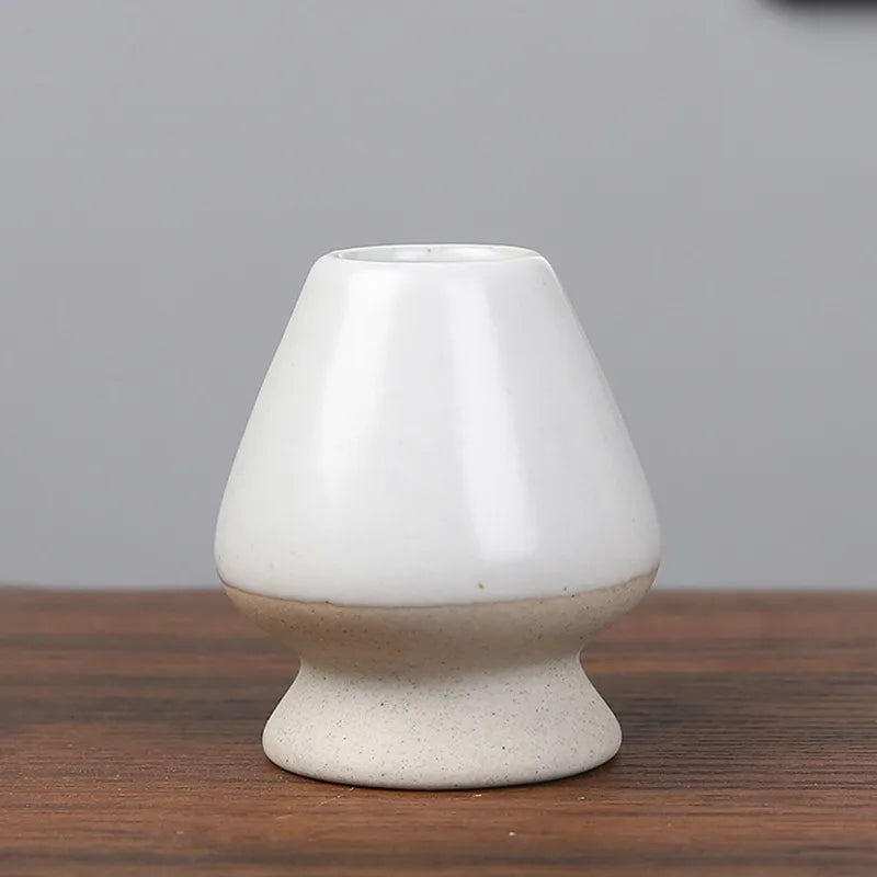 Japanese Ceramic Chasen Holder for Matcha Whisk & Tea Tools Chasen Whisk Holder Babs White