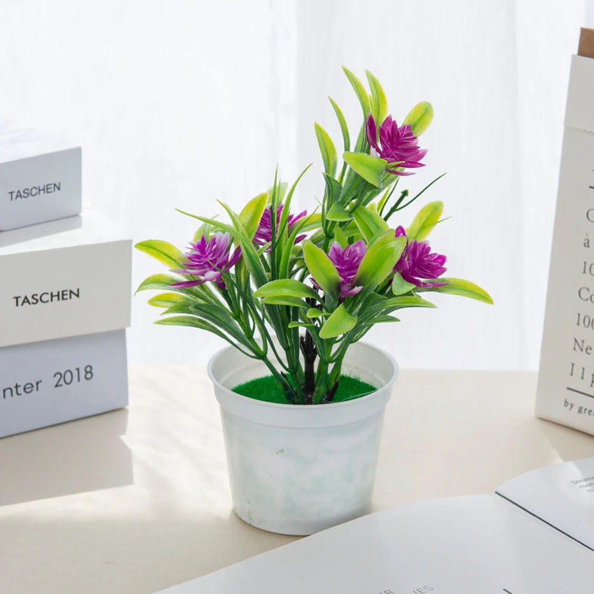 Mini Artificial Flower Bonsai – Potted Home & Wedding Décor Artificial Flower Bonsai Babs VIOLET/紫罗兰 3 pcs