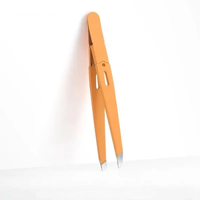 MR.GREEN Slanted Eyebrow Tweezer – Precision Stainless Steel Eyebrow Tweezer Babs Orange