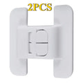 2-Pack Fridge Door Lock Self-Adhesive Child Safety Buckle Fridge Safety Lock Babs WHITE
