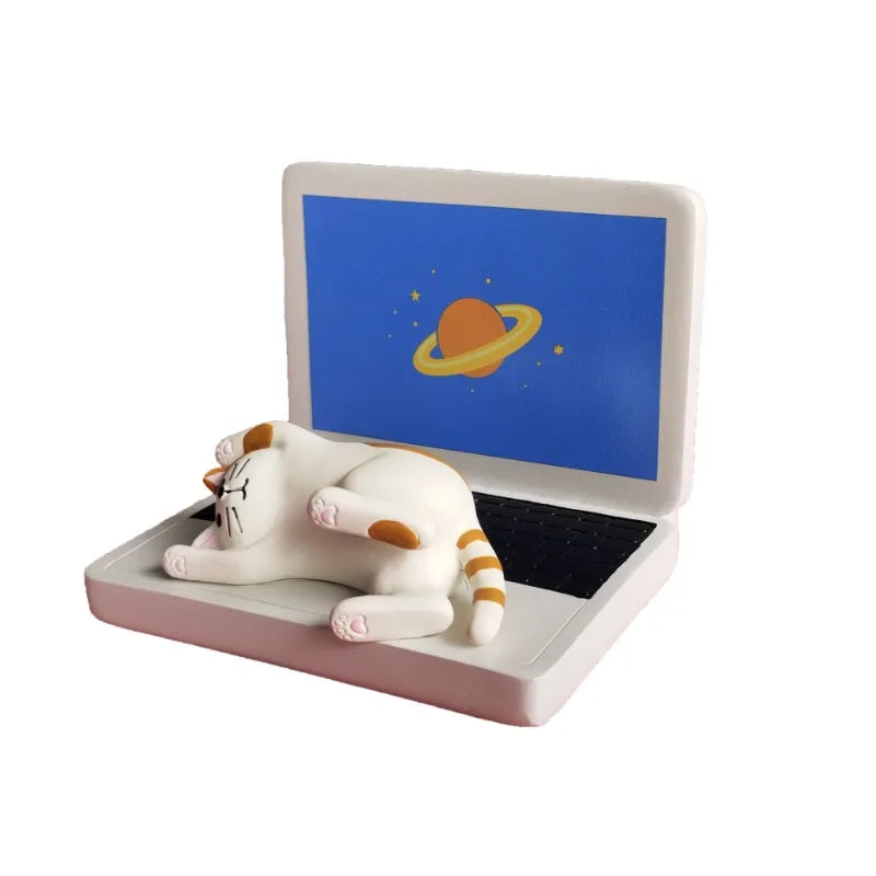 Resin Cat Toast Bag Phone & Tablet Stand – Kawaii Desk Holder Decorative Phone Stand Babs