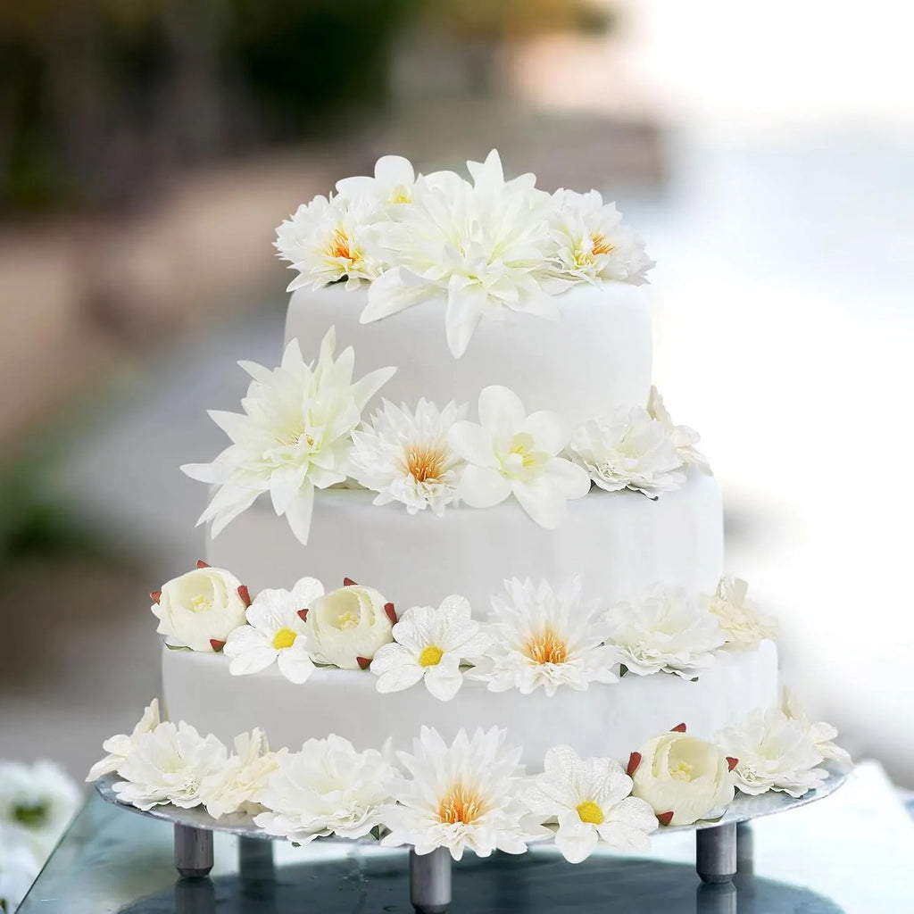White Silk Artificial Flowers 48pcs – Wedding & Home Décor Artificial Silk Flowers Babs
