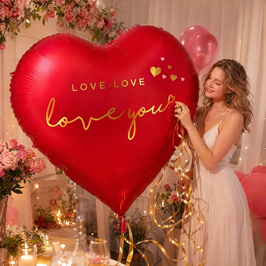 63" Giant Heart Foil Balloon – Wedding & Valentine's Decor Party Foil Balloon Babs
