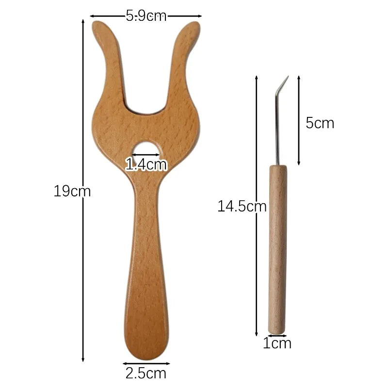 19cm Bamboo Knitting Fork – Wool Flower Knitting Tool Knitting Fork Tool Babs