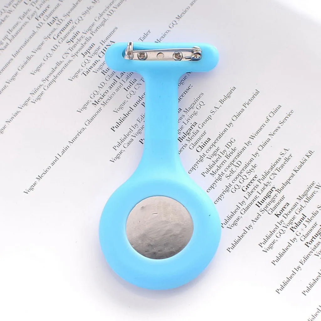 Women's Clip-On Fob Watch – Nurse Brooch Pin Pocket Watch Clip-On Fob Watch Babs light blue