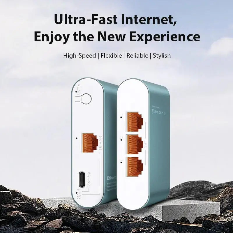 HUXUAN 2.5G Ethernet Splitter Hub – Plug & Play, 2500Mbps Ethernet Network Hub Babs A