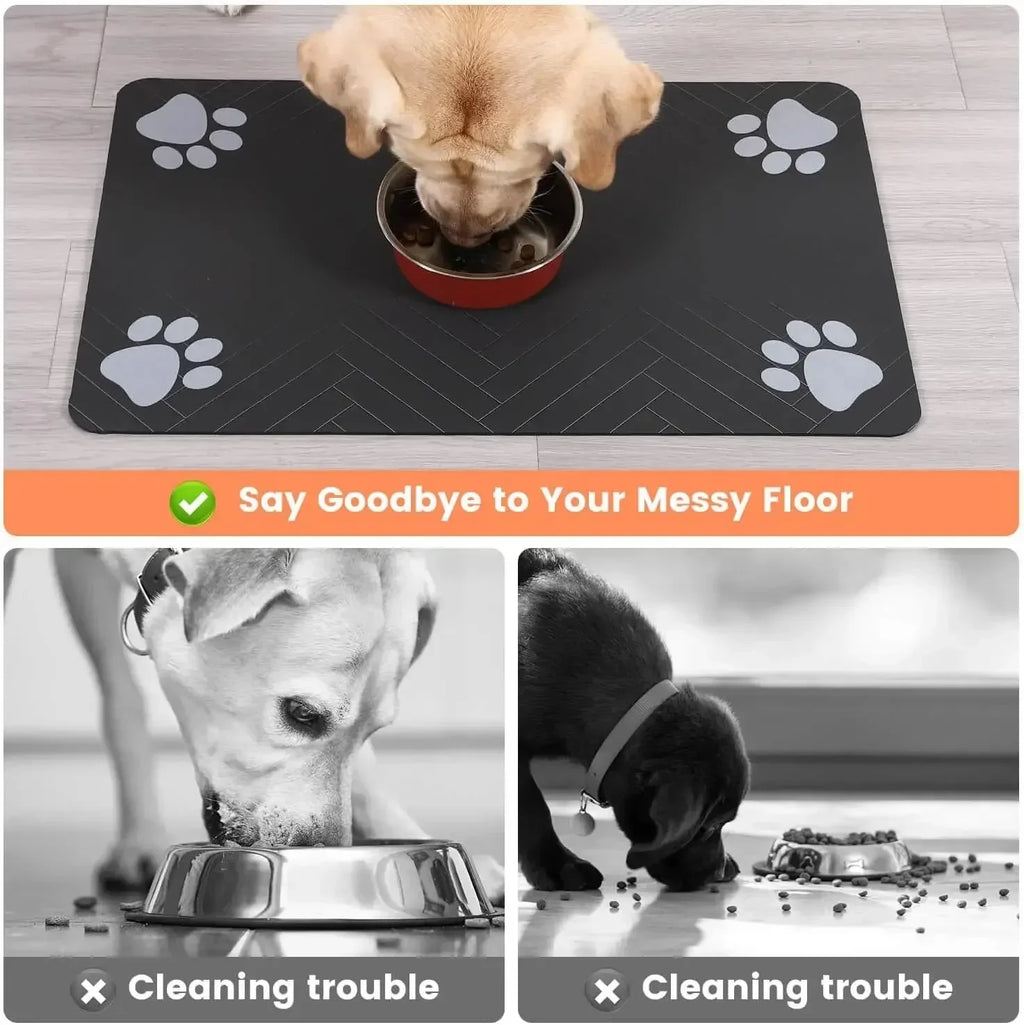Absorbent Pet Feeding Mat – Non-Slip Waterproof Food Bowl Mat Pet Feeding Mat Babs