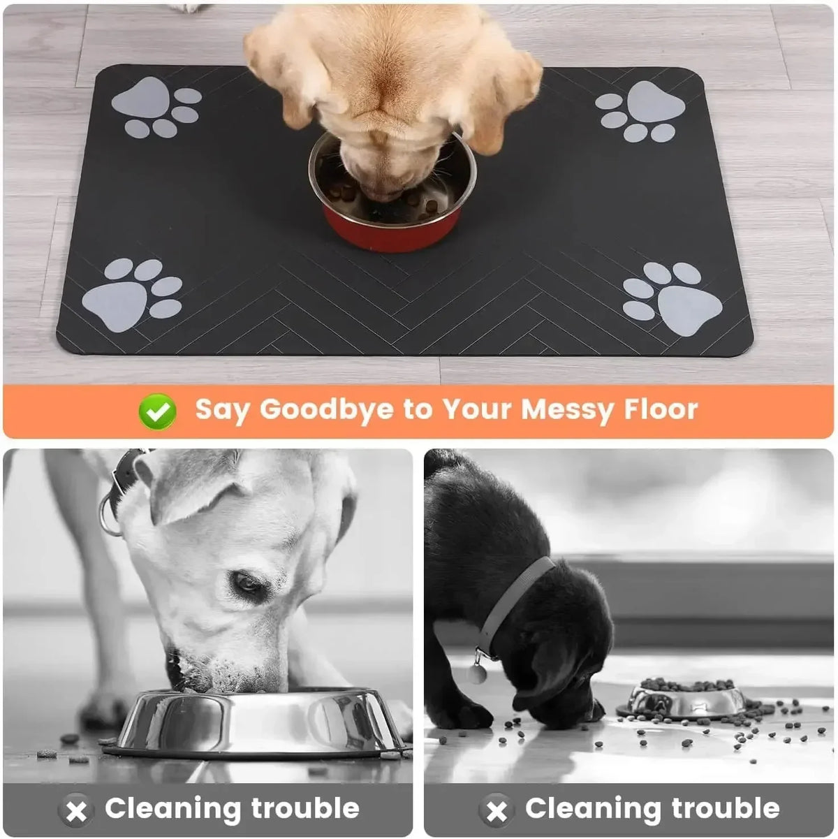 Absorbent Pet Feeding Mat – Non-Slip Waterproof Food Bowl Mat Pet Feeding Mat Babs