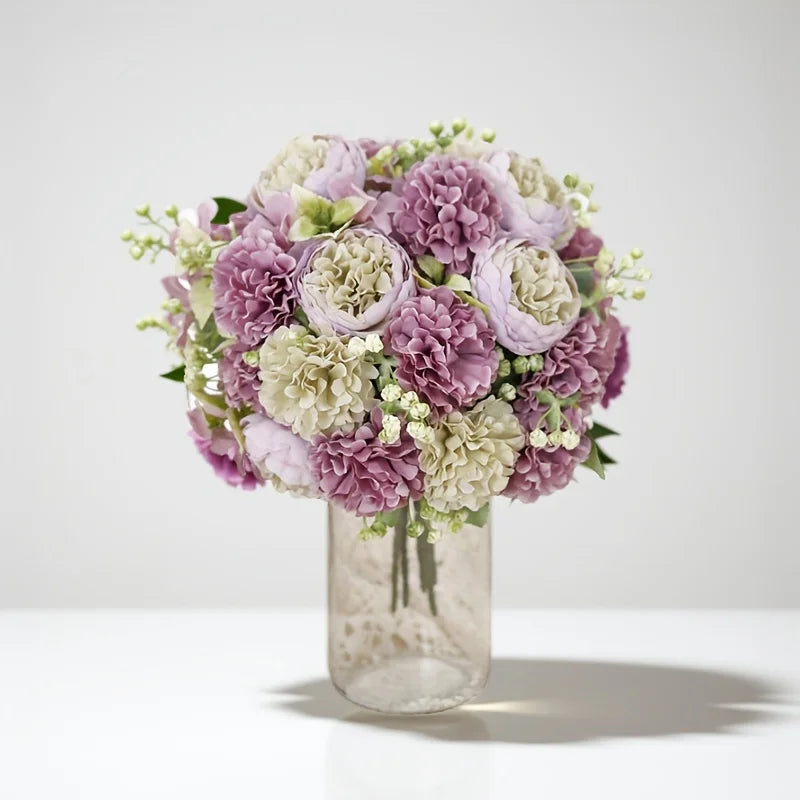 6-Head Silk Hydrangea Peony Artificial Flower Bouquet | Wedding Artificial Flower Bouquet Babs