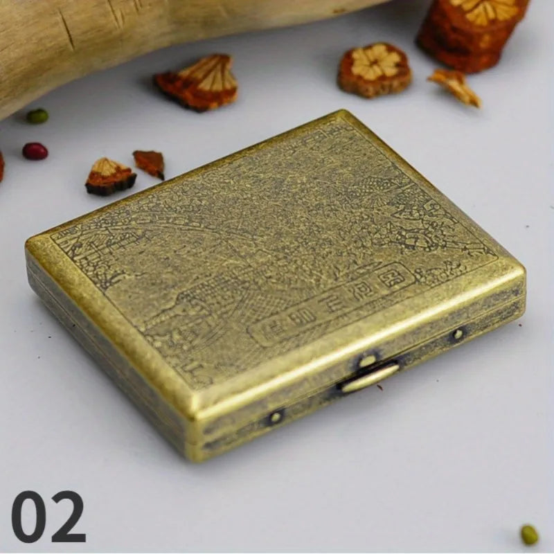 Vintage Metal Cigarette Case – Holds 20 Cigarettes | Gift Box Metal Cigarette Case Babs 02
