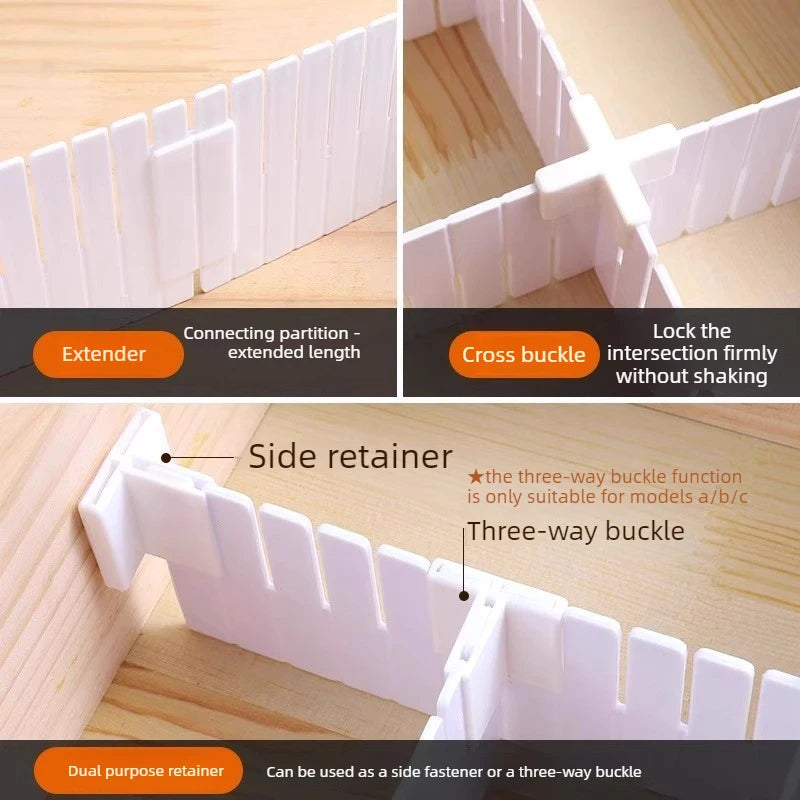 4-Pack Adjustable Plastic Drawer Dividers & Organizer Partitions Drawer Divider Organizer Babs