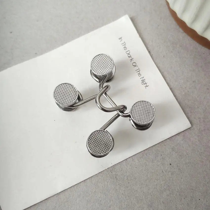 32mm No-Sew Detachable Waist Adjuster Button for Pants Waist Adjuster Button Babs Silver
