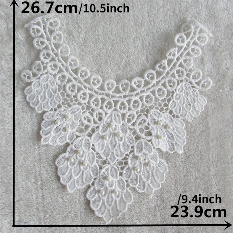 Pearl Lace Collar Trim – DIY Embroidery Sewing Lace Fabric Lace Fabric Trim Babs 1pc