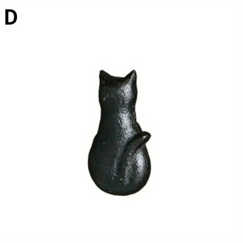 Cat Shaped Cast Iron Cabinet Knobs & Drawer Pulls – Matte Black Cabinet Knobs & Pulls Babs D