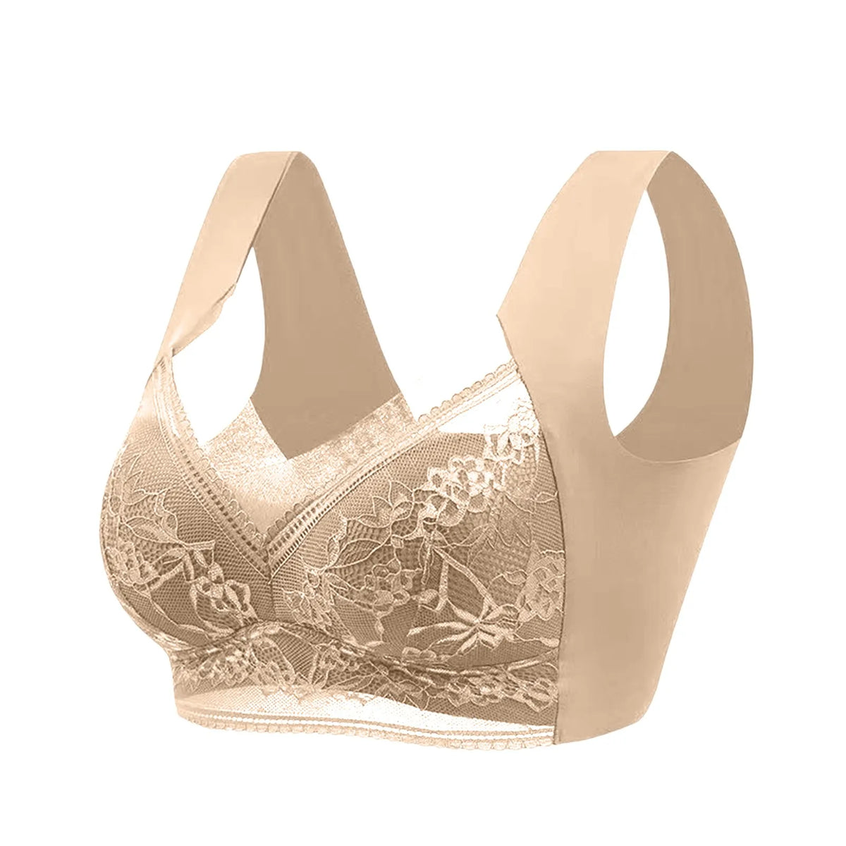 Women's Plus Size Seamless Lace Wire-Free Bralette | Sizes L–6XL Seamless Lace Bralette Babs Complexion 48