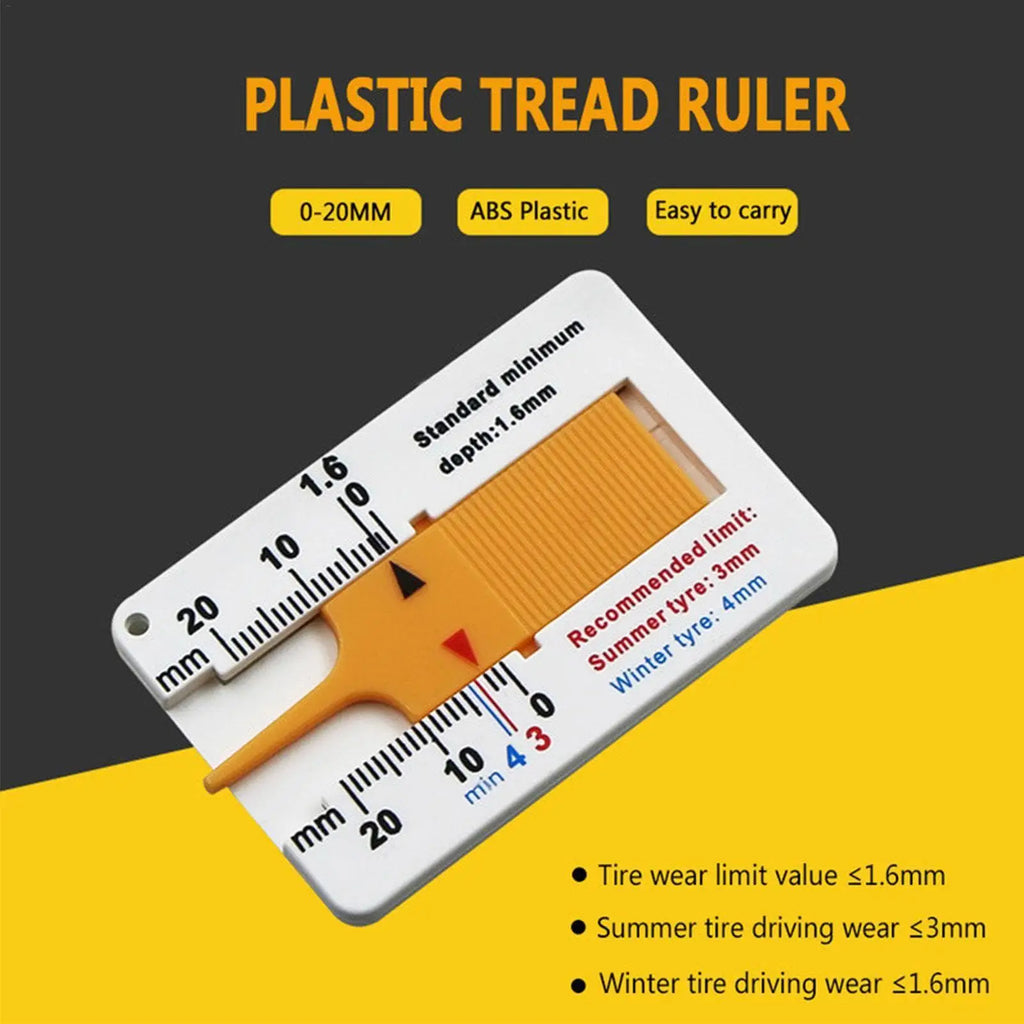 Tire Tread Depth Gauge – ABS Plastic, 0–20mm Measurement Tire Tread Gauge Babs
