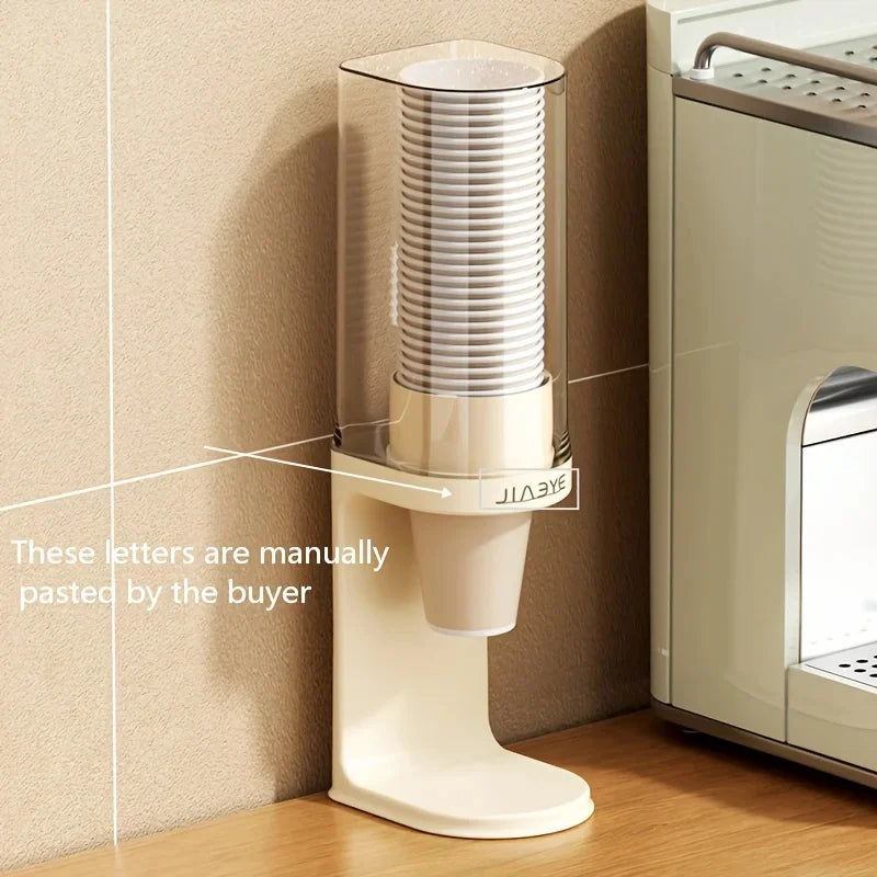 Pull-Type Cup Dispenser for Water Cooler & Bathroom | PC Plastic Cup Dispenser Babs L-Beige-B