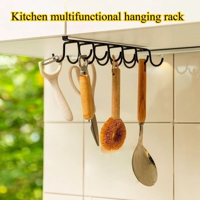 Cabinet Storage Rack 6/12 Hooks – No Drill Cup & Wardrobe Organizer Cabinet Storage Rack Babs
