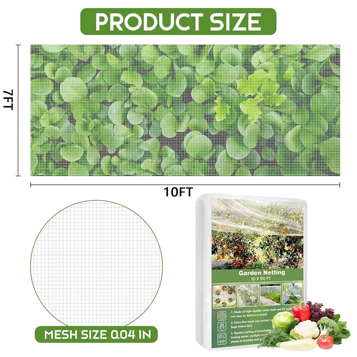 10×50 FT Garden Mesh Netting – Pest Barrier Plant Cover Garden Mesh Netting Babs