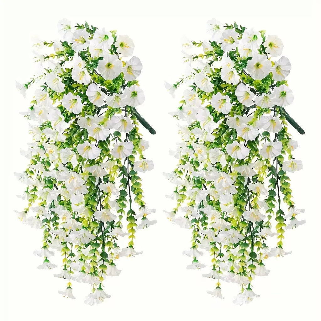2pcs UV-Resistant Artificial Morning Glory Eucalyptus Garland Artificial Flower Garland Babs b04