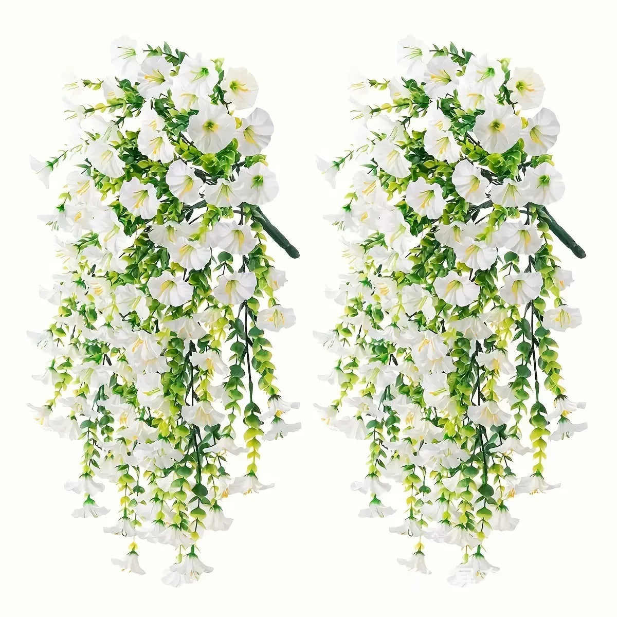 2pcs UV-Resistant Artificial Morning Glory Eucalyptus Garland Artificial Flower Garland Babs b04