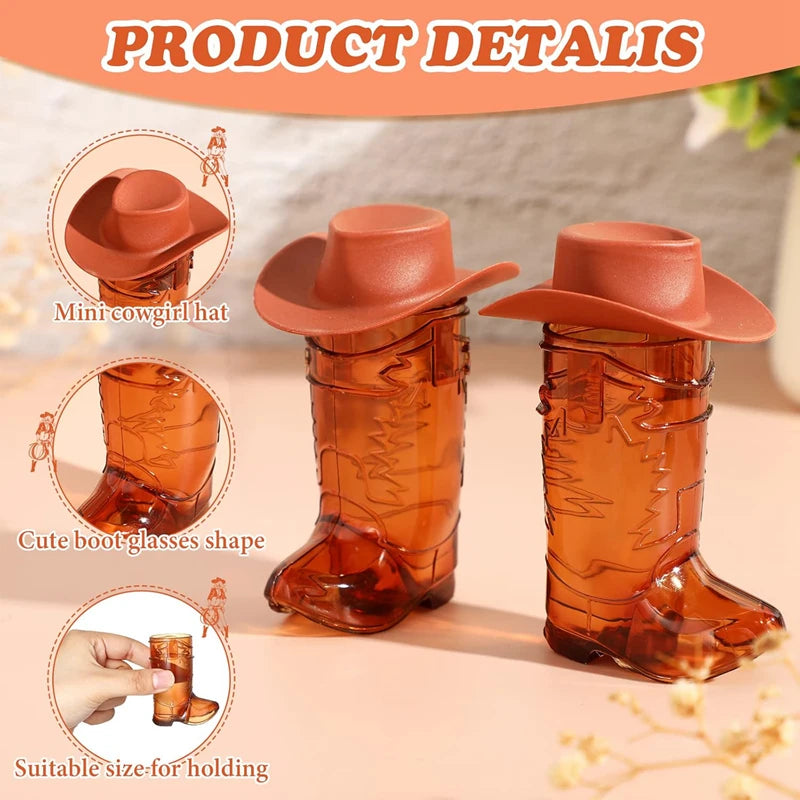 30-Piece Mini Cowboy Boot Cups – Western Bachelorette Party Party Cup Set Babs
