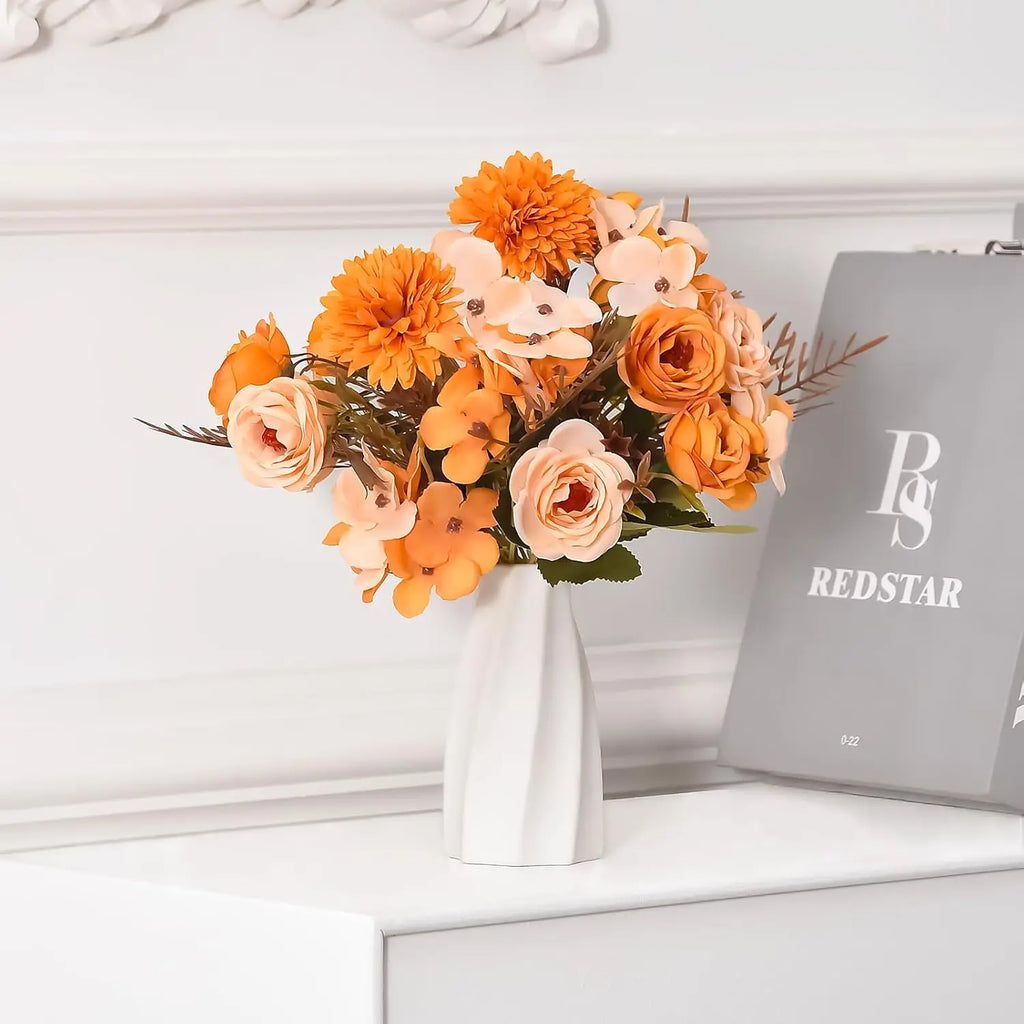Autumn Artificial Silk Rose Bouquet – Wedding & Home Décor Artificial Flower Bouquet Babs