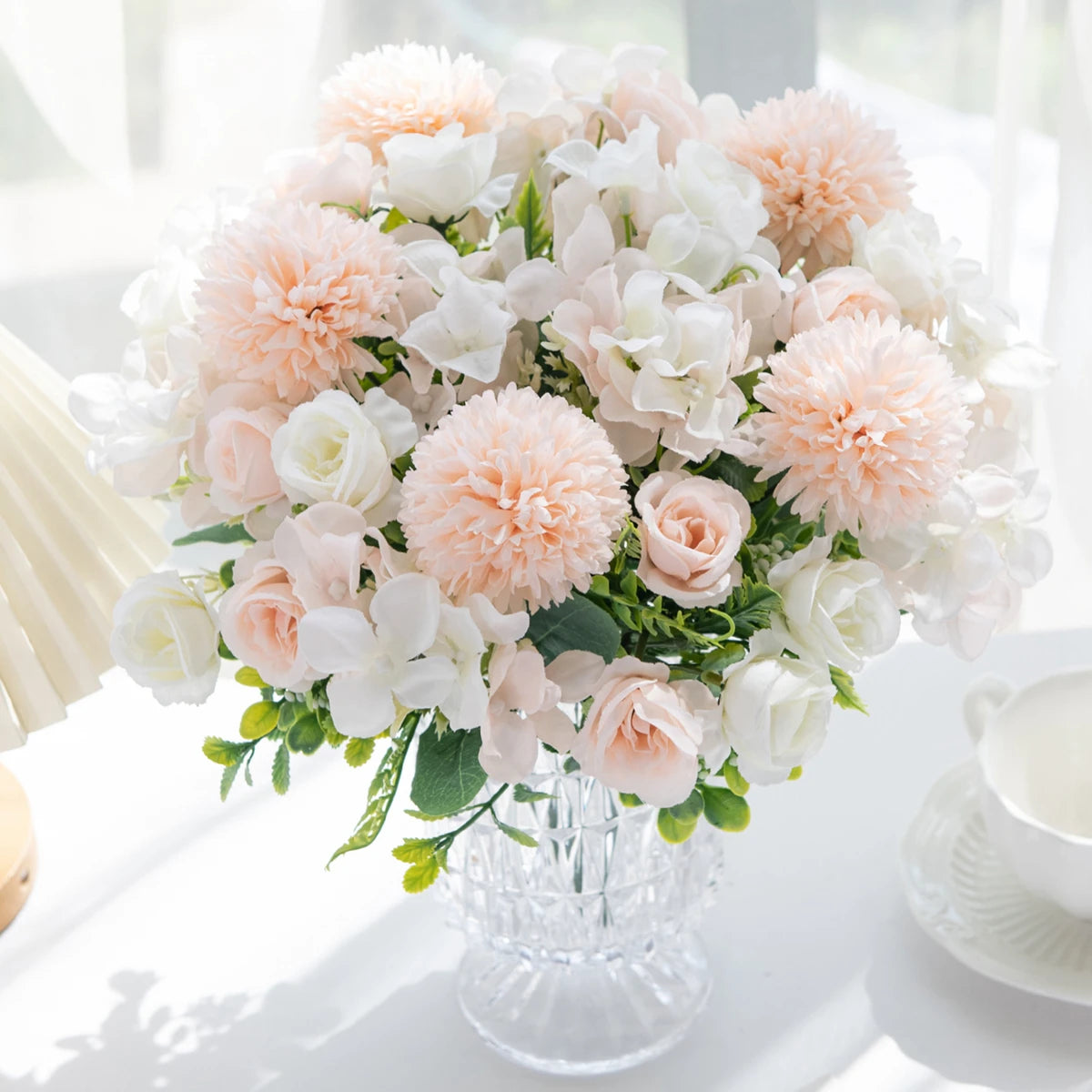 Silk Rose & Chrysanthemum Bouquet – Wedding & Home Décor Artificial Flower Bouquet Babs