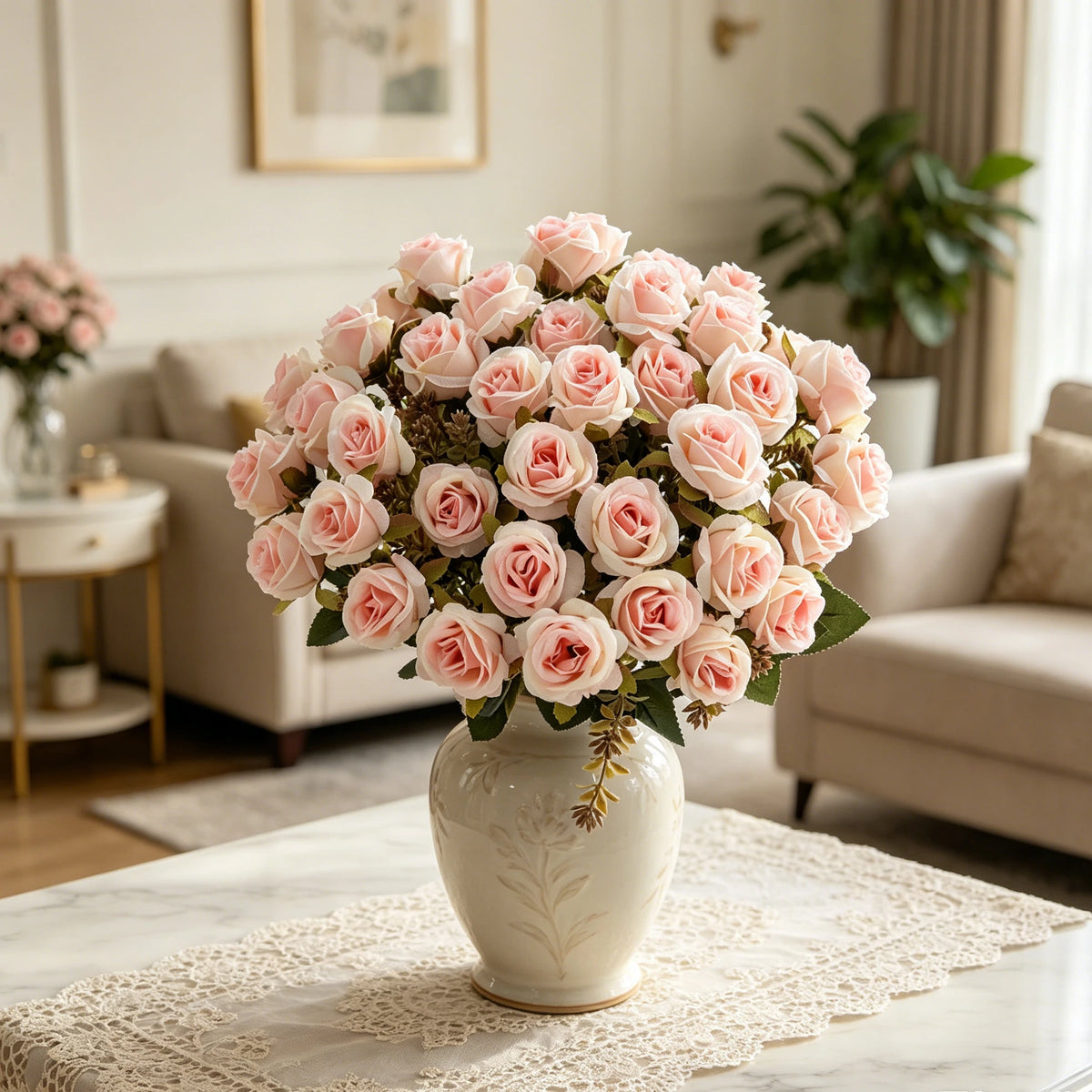 Silk Artificial Carnation Rose Bouquet – Wedding & Home Decor Artificial Flower Bouquet Babs
