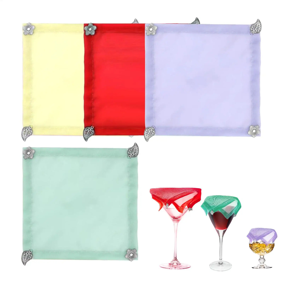 4-Pack Wine Glass Covers – Insect-Proof Mesh Lids for Outdoor Wine Glass Cover Babs