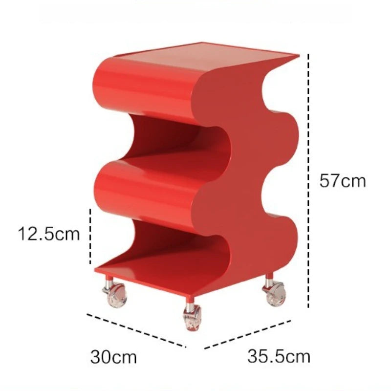 Movable Coffee Table with Storage & Rollers – Modern Side Table Rolling Side Table Babs