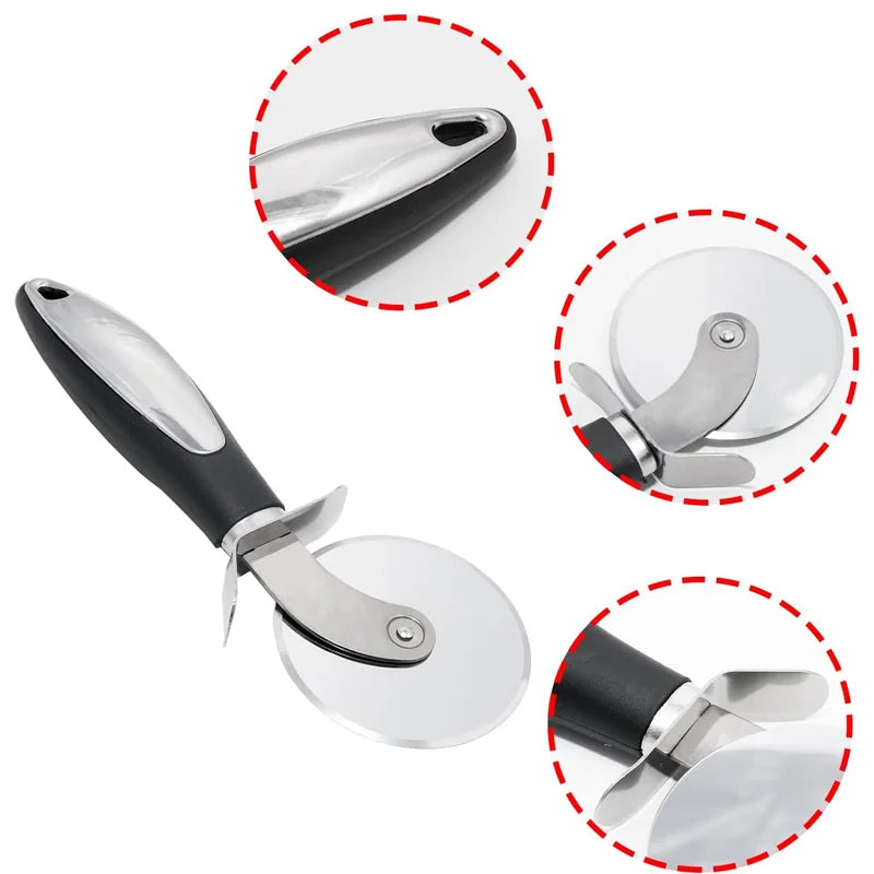 Stainless Steel Pizza Wheel Cutter & Pie Server Spatula Set Pizza Cutter Set Babs