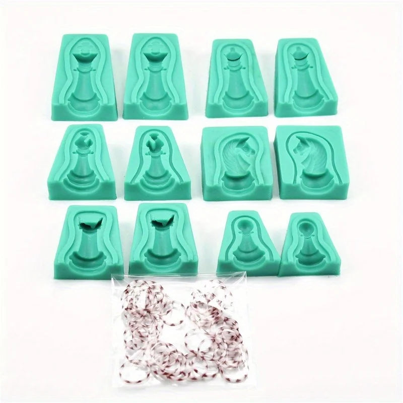 12-Piece 3D Chess Silicone Mold Set – Cake, Fondant & Choc Silicone Baking Mold Babs