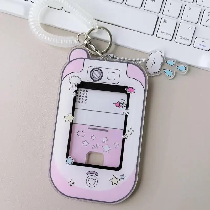 Camera-Shaped Acrylic Photocard Holder with Coil Lanyard Photocard Holder Babs A1