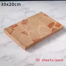 50 Pcs Oil-Proof Food Wrapping Paper – Baking & Burger Sheets Food Wrapping Paper Babs B