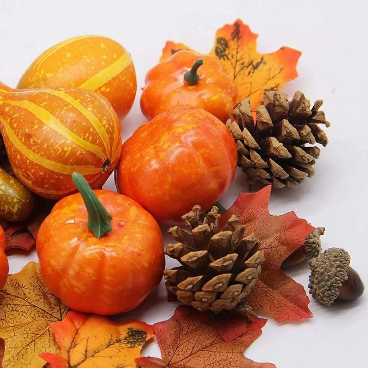 166-Piece Artificial Pumpkin & Gourd Thanksgiving Décor Set Seasonal Décor Set Babs