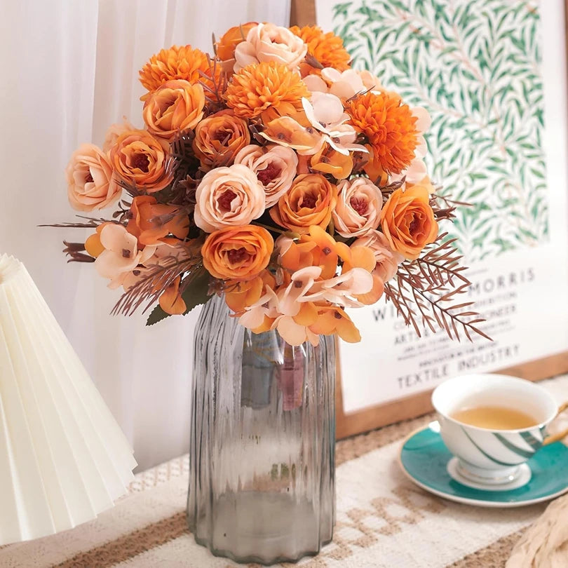 Silk Rose Artificial Bouquet – Wedding & Home Décor Artificial Flower Bouquet Babs