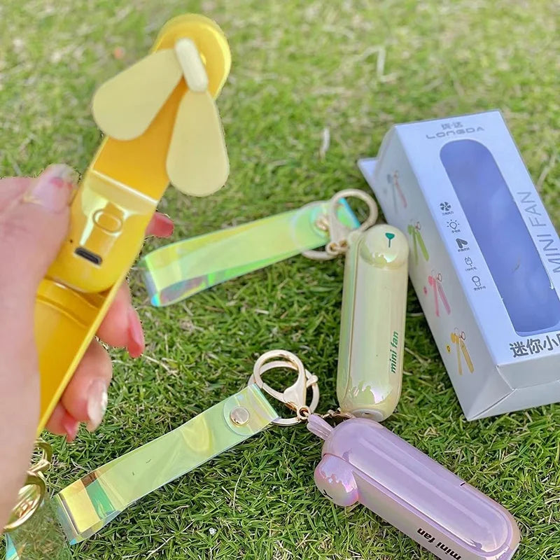 Laser Fantasy Pet Keychain Mini Portable Electric Fan Mini Portable Fan Babs