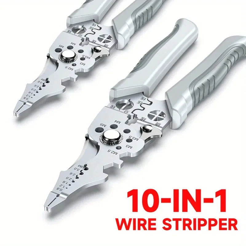 10-in-1 Wire Stripper Pliers – Heavy Duty Crimping & Cutting Wire Stripper Pliers Babs