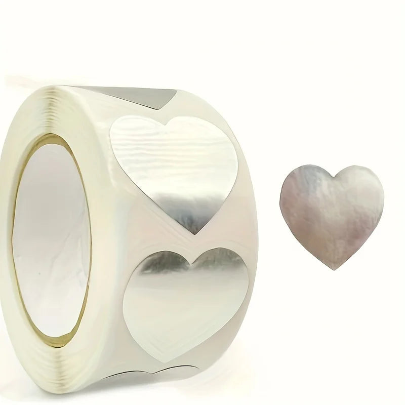 300 Pcs Heart-Shaped Thank You Self-Adhesive Stickers Roll Decorative Sticker Roll Babs
