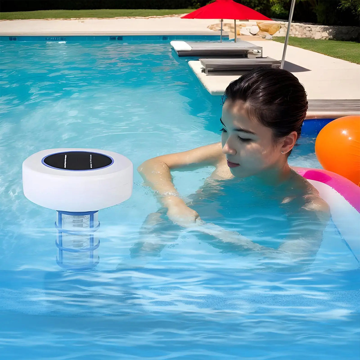 Solar Copper Pool Ionizer – Floating Purifier & LED Light Solar Pool Ionizer Babs