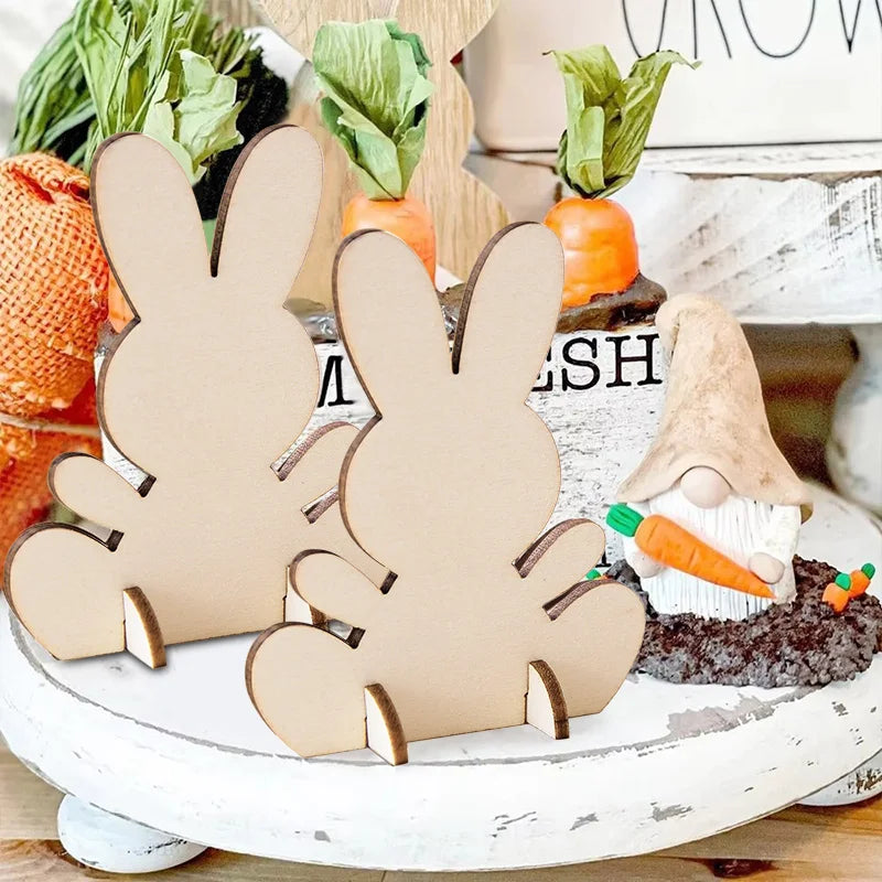 Wooden Easter Rabbit DIY Ornaments – 5/10/20 Pcs Craft Kit DIY Craft Ornament Kit Babs