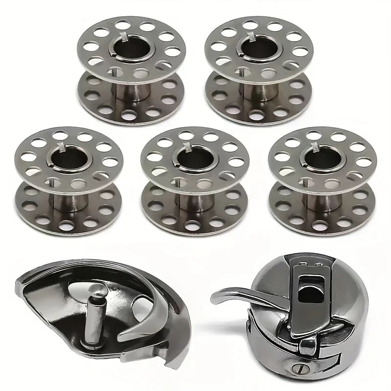 7-Piece Metal Bobbin & Shuttle Hook Set for Sewing Machines Sewing Machine Parts Babs