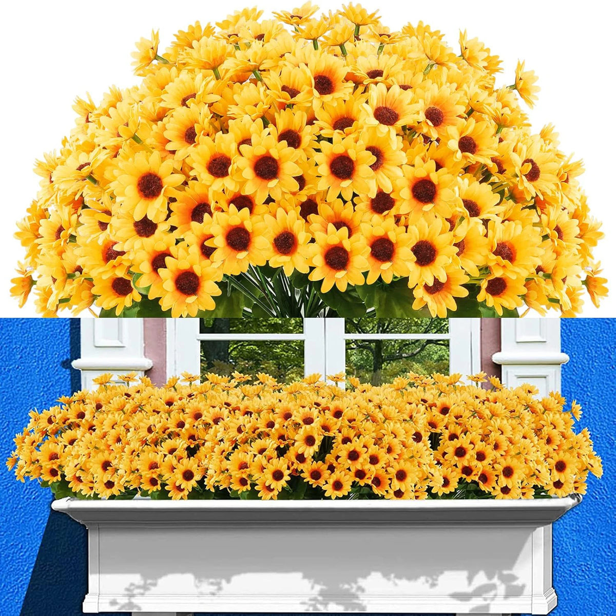 4-Pack Artificial Daisy Bouquets – 22 Heads Silk Flowers Décor Artificial Flower Bouquet Babs