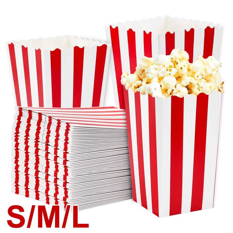 12pcs Popcorn Boxes & Snack Cups – Movie Night Party Supplies Party Snack Containers Babs